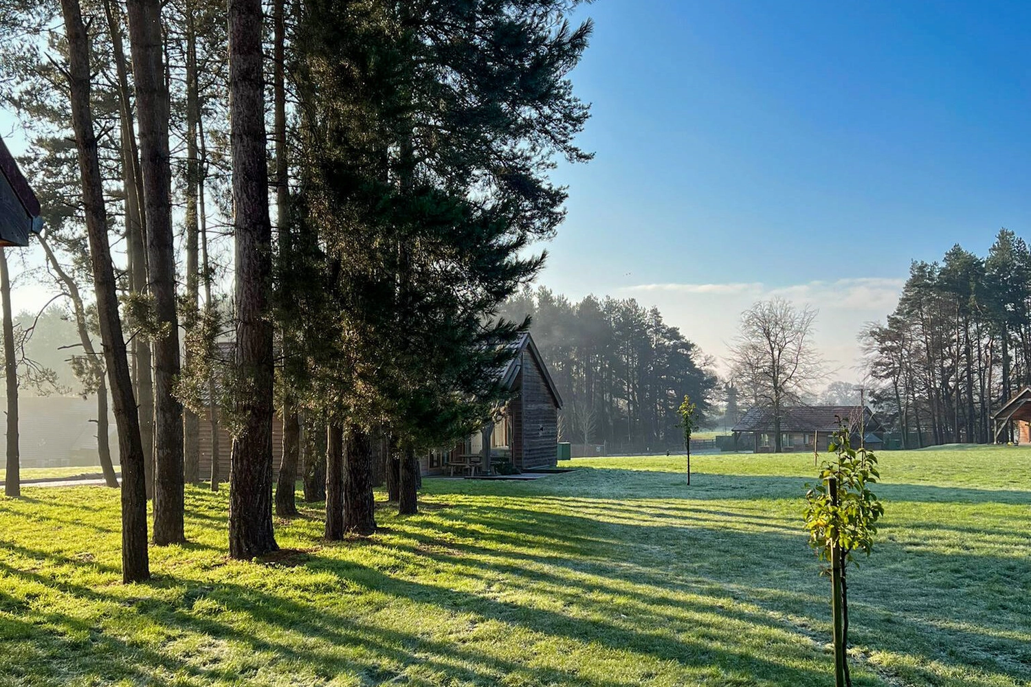 A secluded four-bedroom luxury lodge at Hays Wood Retreat, hidden amongst the trees for ultimate privacy during your Norfolk escape.