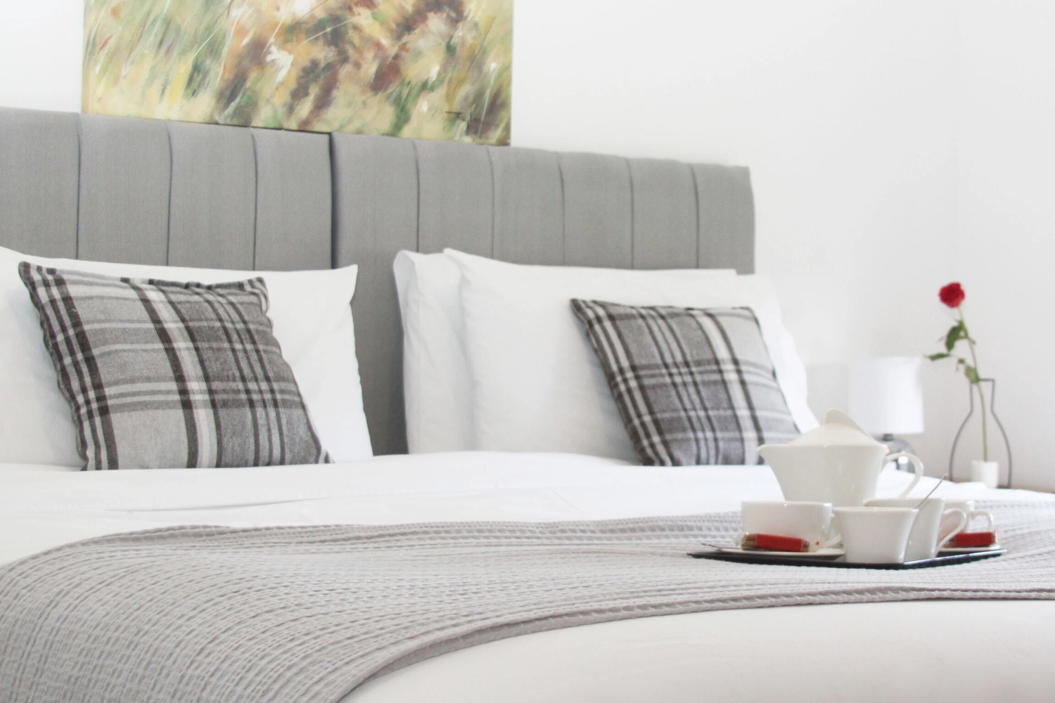 Spacious two-bedroom lodge at Hays Wood Retreat, featuring a comfortable super king bed, perfect for a relaxing getaway in the Norfolk countryside.